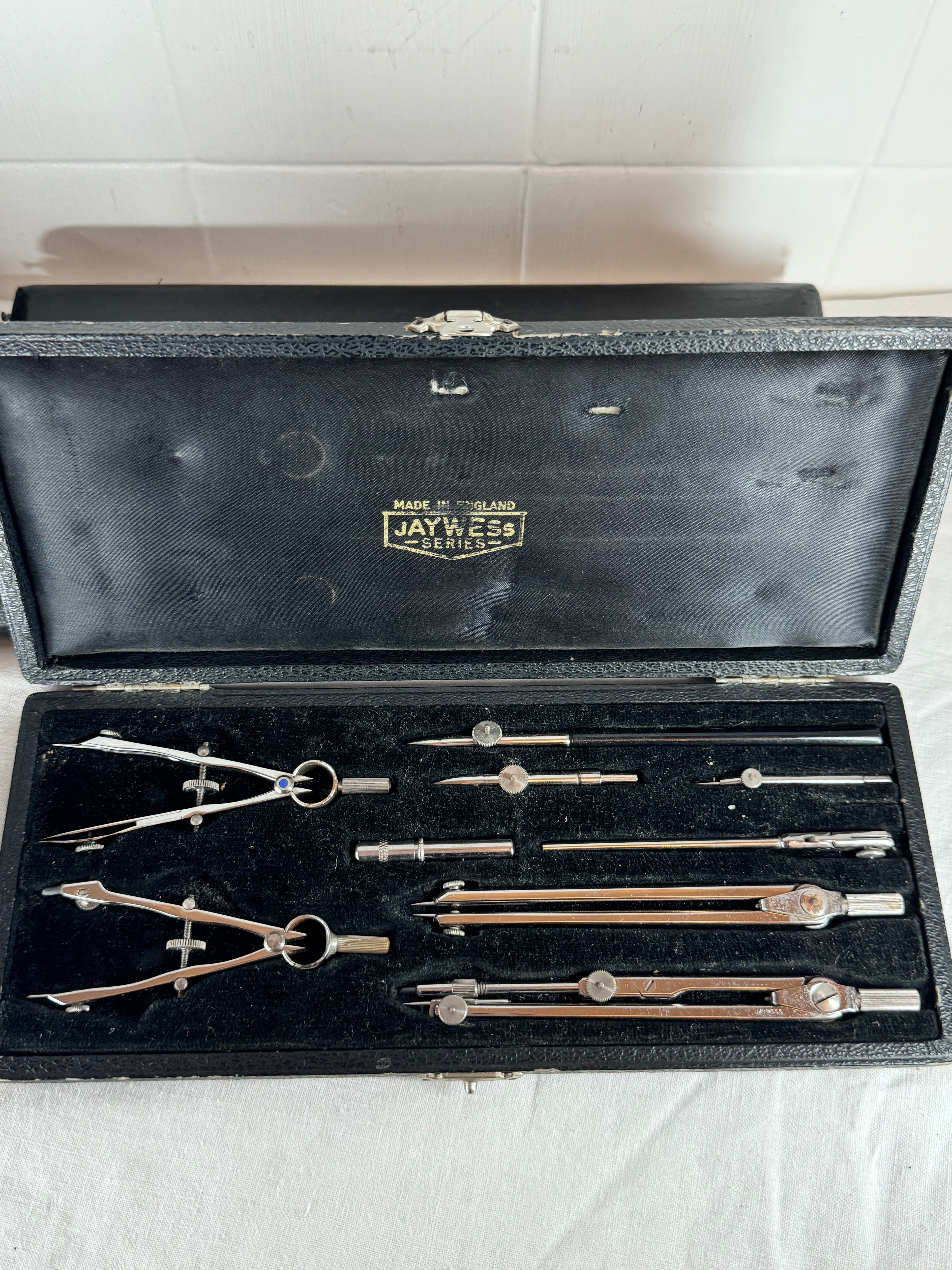 Antique Drafting Compass Technical Drawing Instrument Sets JAKAR , RIEFLER , JAYWESS