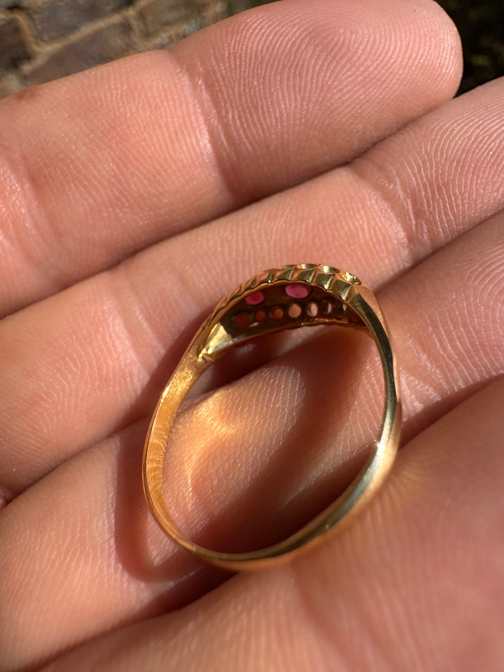18ct Ruby Trilogy Yellow Gold Ring
