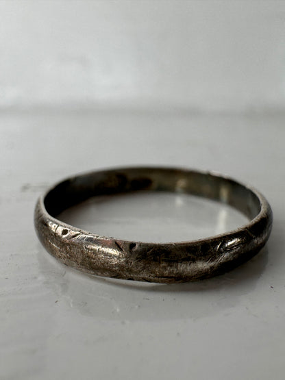 Vintage Solid Silver Italian Wedding Band 800