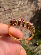 Antique 18ct Ruby Diamond Ring