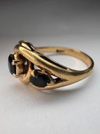 9ct Sapphire Trilogy Yellow Gold Ring