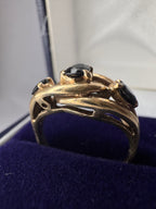 9ct Sapphire Trilogy Yellow Gold Ring