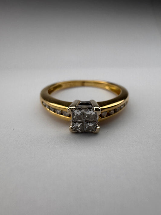 18ct Diamond Yellow Gold and Platinum (setting) Ring