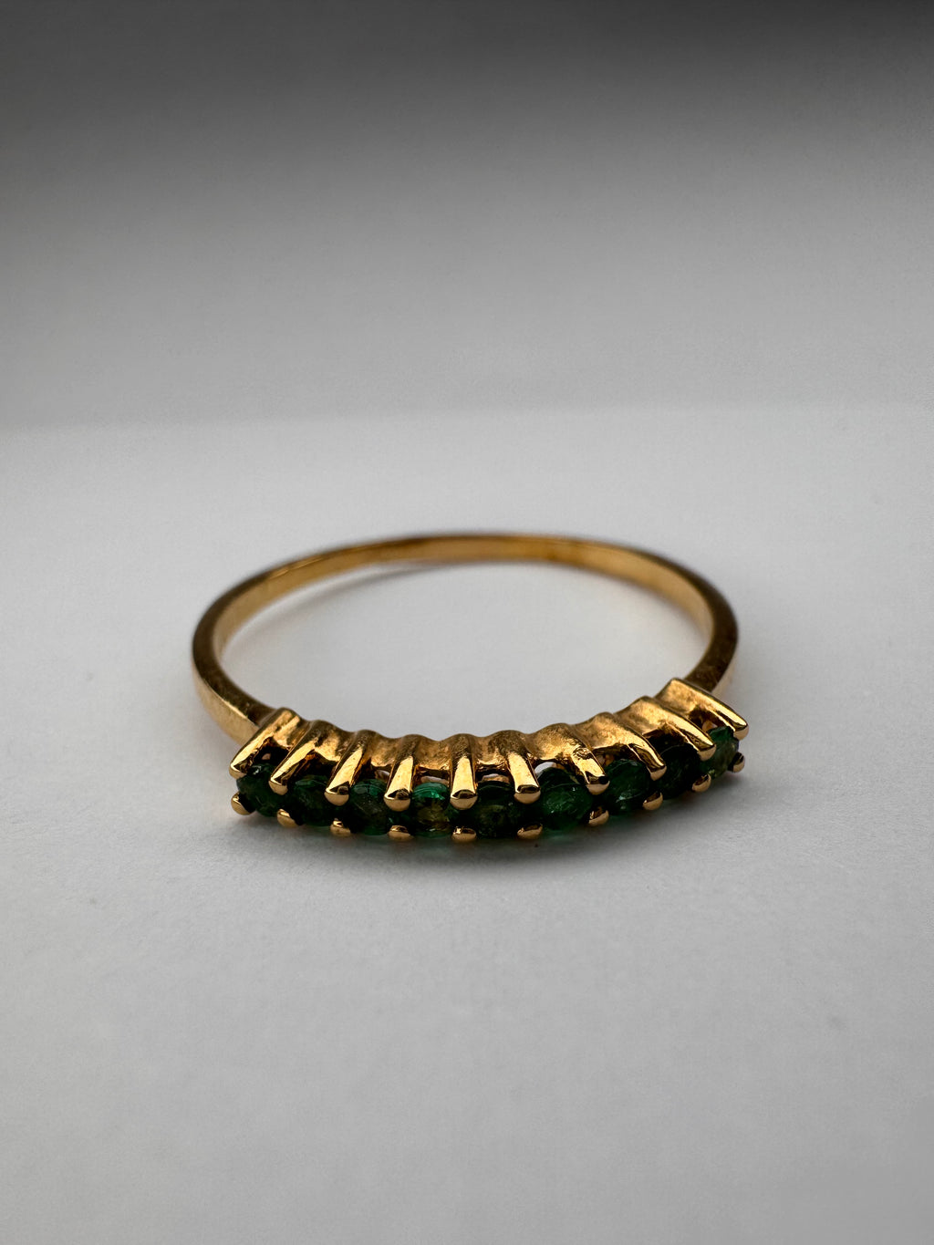 18ct Emerald Yellow Gold Eternity Ring