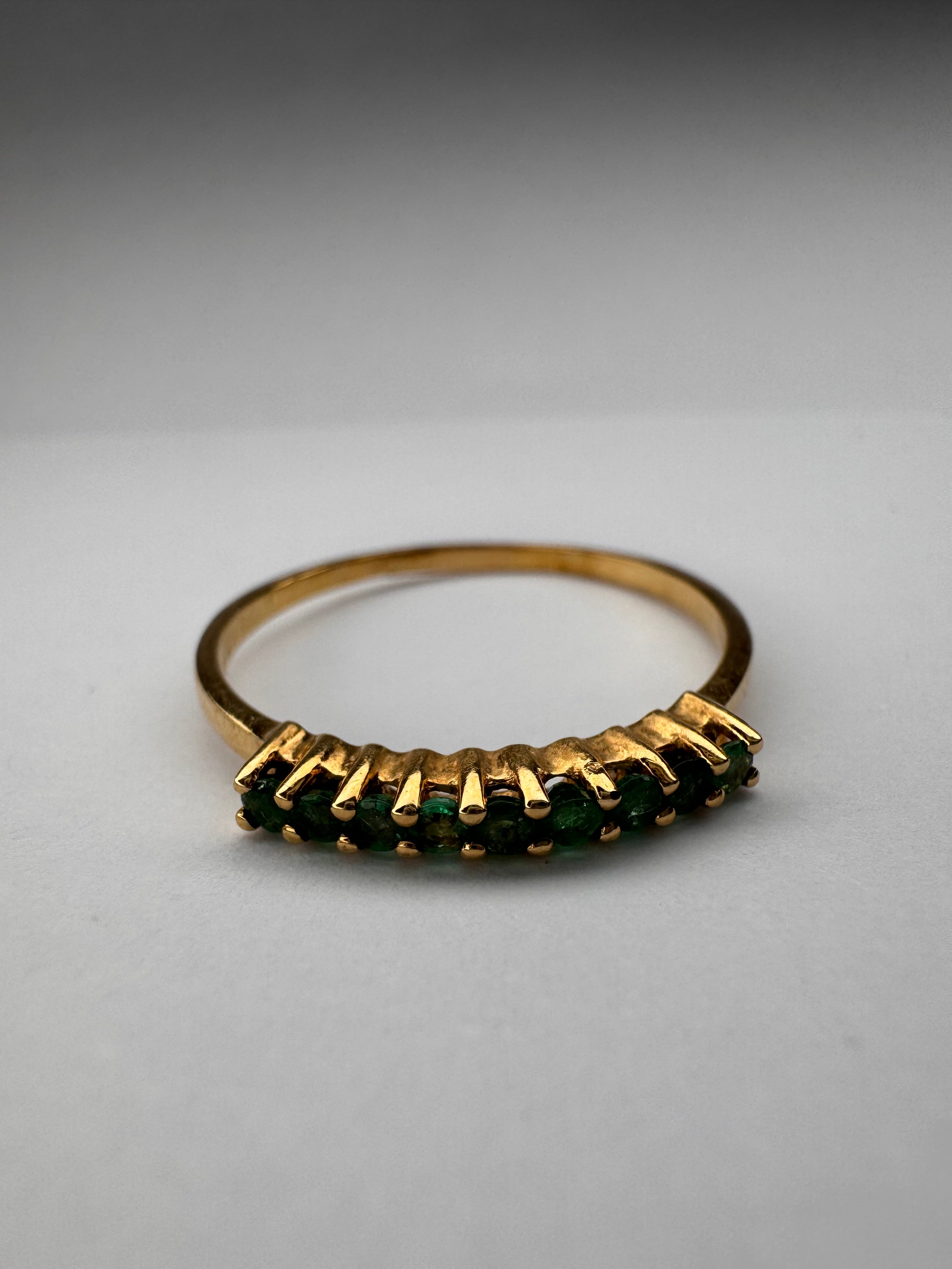 18ct Emerald Yellow Gold Eternity Ring