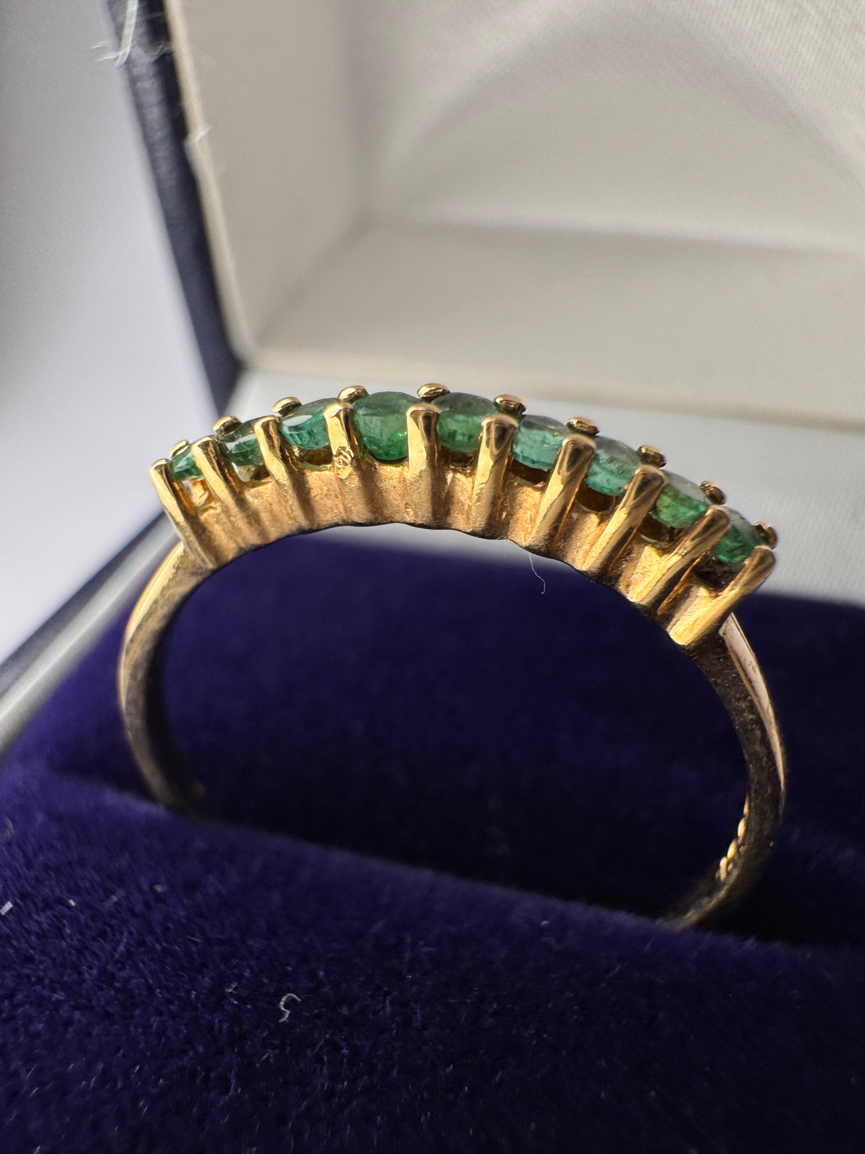 18ct Emerald Yellow Gold Eternity Ring